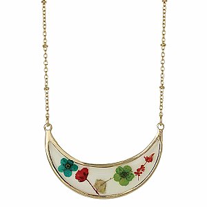 RGB Bouquet Gold Dried Flower Necklace