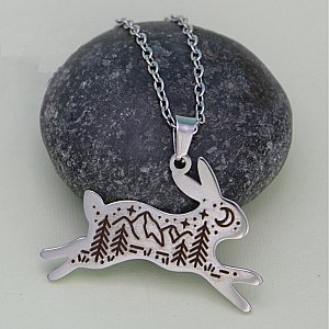 Nature Abounds Silver Rabbit Mountain Necklace