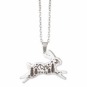 Nature Abounds Silver Rabbit Mountain Necklace
