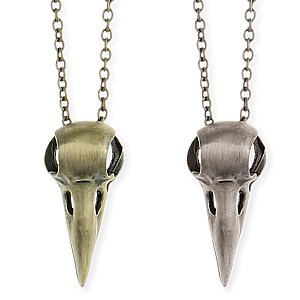 Metal Crow Skull Necklace