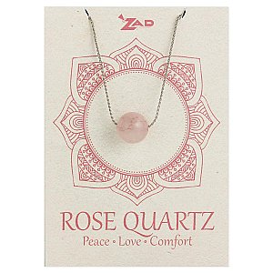 Rose Quartz Bead Silver Chain Necklace