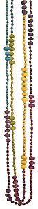 Long Color Block Glass Bead Necklace