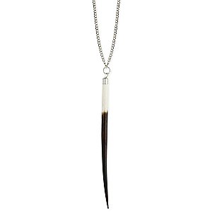 Porcupine Quill Silver Chain Necklace