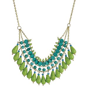 Lime & Turquoise Bead Bib Necklace