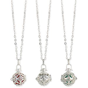 Silver Filigree & Color Chime Ball Necklace