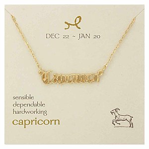 Capricorn Script Zodiac Necklace