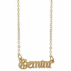 Gemini Script Zodiac Necklace