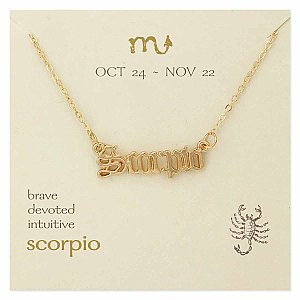 Scorpio Script Zodiac Necklace