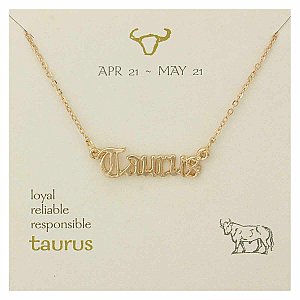 Taurus Script Zodiac Necklace