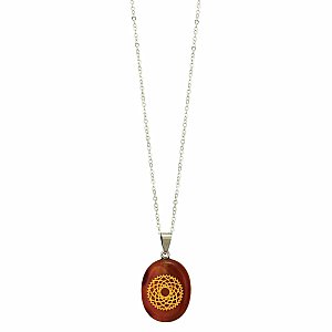 Crown Chakra Symbol Carnelian Necklace