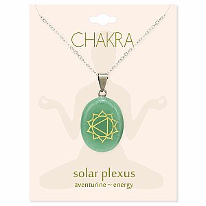 Solar Plexus Chakra Symbol Aventurine Necklace