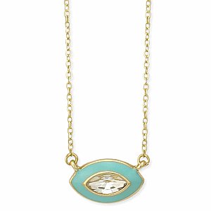 Modern Looks Turquoise Crystal Eye Necklace
