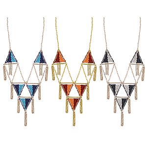 Bead Triangle Tassel Necklace