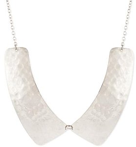 Hammered Silver Peter Pan Collar Necklace