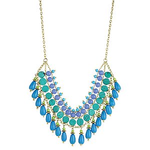 Blue Bead Drop Necklace