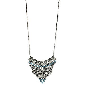 Turquoise Crystal Bib Necklace