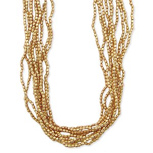 Gold Bead 10 Line Necklace