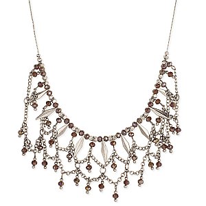 Royal Elegance Silver & Purple Bead Drape Necklace'