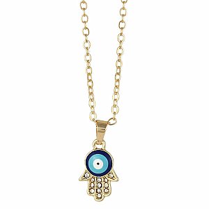 Protecting Eye Crystal Hand Necklace