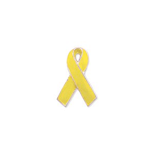 Yellow Enamel Awareness Ribbon Tack Pin