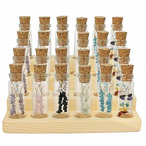 Bottled Stone Chip Earrings Tiered Display
