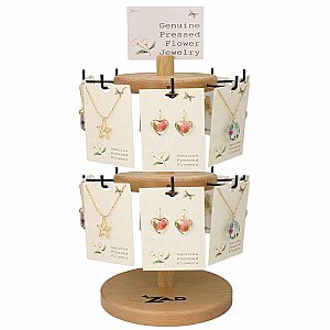 Dried Flower Necklace & Earrings 2 Tier Spinning Display