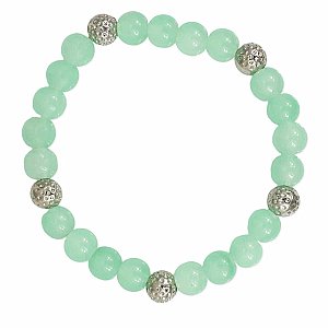 Elegant Green Bead Stretch Bracelet