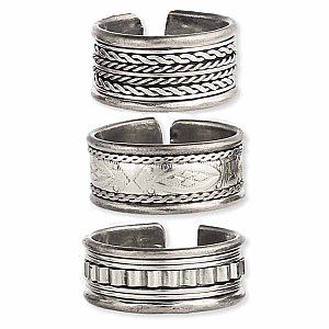 Silver band men's ring