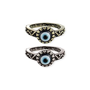 Antiqued Evil Eye Ring