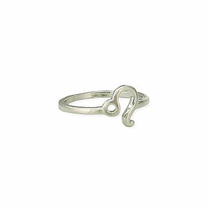 Silver Leo Symbol Zodiac Ring