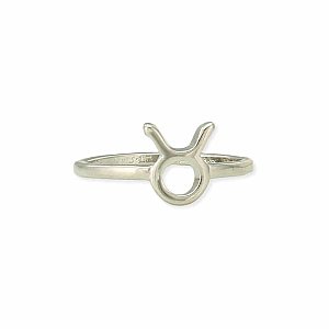 Silver Taurus Symbol Zodiac Ring