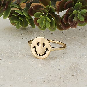 Put on a Happy Face Gold Ring