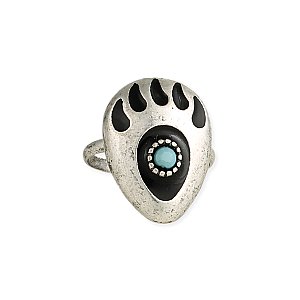Kodiak Claw Silver & Turquoise Bear Paw Ring