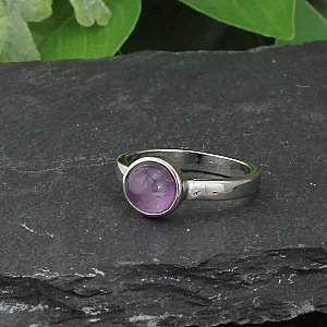 Silver Mines Round Stone Ring