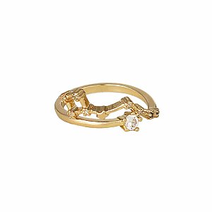 Gold Crystal Pisces Constellation Ring