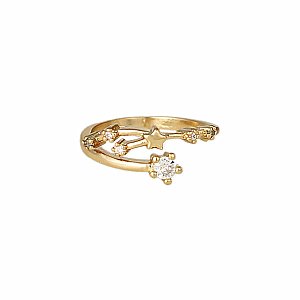 Gold Crystal Taurus Constellation Ring