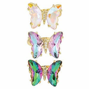 Crystal Wings Butterfly Rings Display