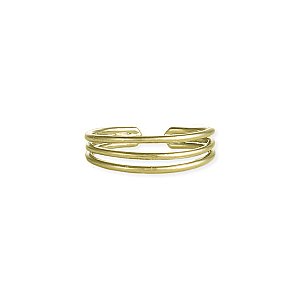Gold 3 Band Adjustable Toe Ring