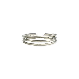 Silver 3 Band Adjustable Toe Ring