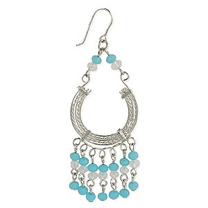 Silver & Turquoise Bead Dangle Earring