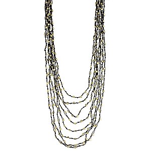 Black Thread Gold Bead Necklace