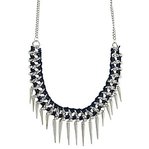 Wrapped Chain Spike Bib Necklace