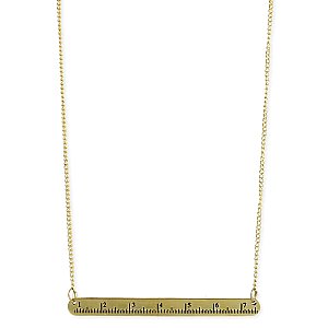 Gold Ruler Bar Necklace