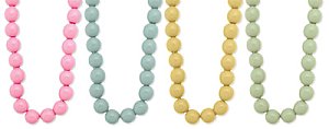 42" 12mm Pastel Painted Wood Bead Necklace