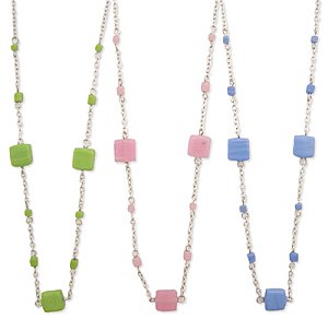 14" Opaque Square Bead Necklace