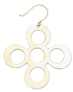Gold Metal Cutout Clover Dangle Earring