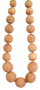 18" Facet Wood Bead Necklace