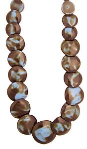 16" Brown/Turquoise Round Resin Bead Necklace