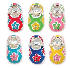 Enamel/Rhinestone Baby Shoe Tack Pin