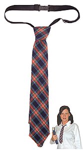 Navy Plaid Girl's Adjustable Necktie